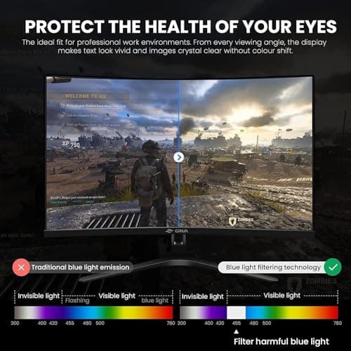 ZZA 27 Inch Gaming Monitor, Computer Monitor Frameless Ultra-Fast 280Hz/240Hz 1ms FHD 1080P,Curved Monitor 1800R|FreeSync|99% sRGB|HDR|Low Blue Light|HDMI DP Ports|VESA Mount|Metal Stand
