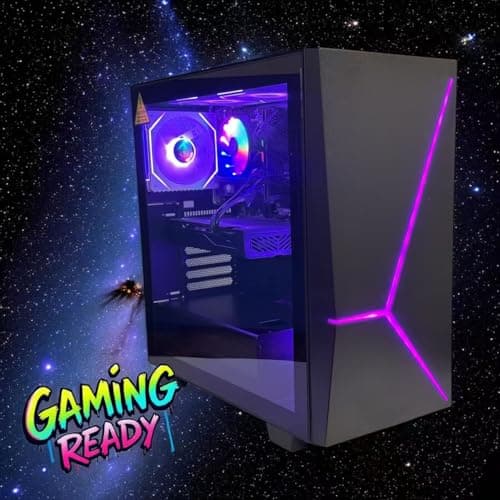 Gaming PC Desktop, Intel Core i7 up to 3.9GHz, 16G RAM, 512G SSD,AMD RX580 8GB DDR5, 900M WiFi, BT 5.4, RGB Fan x6, RGB Keyboard Mouse Set, Windows 11 Pro