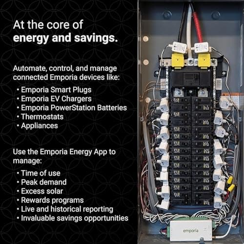 Emporia Vue 3 Home Energy Monitor - Smart Home Automation Module and Real Time Electricity Usage Monitor, Power Consumption Meter, Solar and Net Metering for UL Certified Safe Energy Monitoring