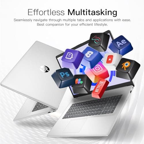 HP 17 Laptop Computer for Business and Students, Office Lifetime, 17.3" HD+ Display, Intel 10-Core i5-1334U, Fingerprint, Backlit KB, Win11 Pro, External DVD Drive, Numeric Keypad (64GB RAM | 2TB SSD)