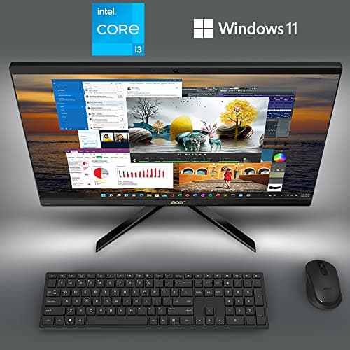 Acer Aspire C24-1700-UR11 AIO Desktop | 23.8" Full HD IPS Display | 12th Gen Intel Core i3-1215U | Intel UHD Graphics | 8GB DDR4 | 256GB NVMe M.2 SSD | Intel Wireless Wi-Fi 6 | Windows 11 Home
