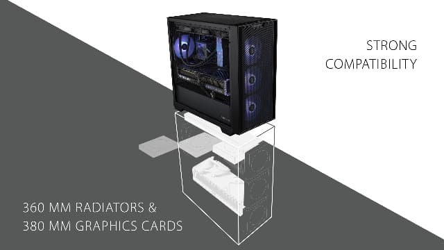 ASUS Prime AP201 33-Liter MicroATX Black case with Tool-Free Side Panels and a Quasi-Filter mesh, with Support for 360 mm Coolers, Graphics Cards up to 338 mm Long, and Standard ATX PSUs