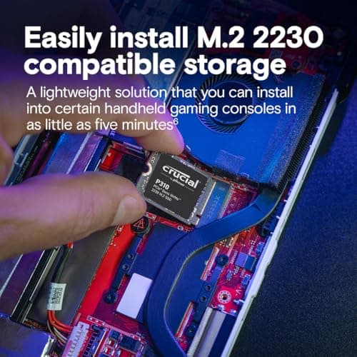 Crucial P310 2TB PCIe Gen4 2230 NVMe M.2 SSD - Up to 7,100 MB/s - Uplevel Your Console - Internal Solid State Drive (PC) - CT2000P310SSD2​​