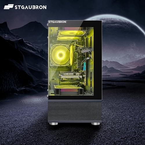 STGAubron Gaming Desktop PC, Intel Core I7 8th Gen up to 4.1G, GeForce GTX 1660 Super 6G, 16G DDR4, 512G SSD, WiFi 6 & BT 5.2, RGB Fan x4, Windows 11 Home