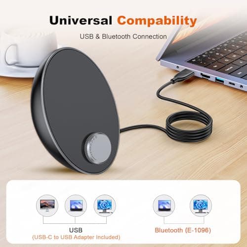 Computer Speakers for Desktop PC - Portable Plug-N-Play Laptop Bluetooth Speakers - External USB Computer Speakers with Easy-Access Volume Knob/Clear Sound for Windows/macOS/ChromeOS/Linux