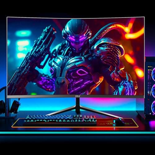 ZZA 27" Curved Gaming Monitor, Support 240Hz，Up to 280Hz, FHD 1920x1080, Three Narrow bezels,Computer Monitor FreeSync Premium - Ultimate Gaming Experience