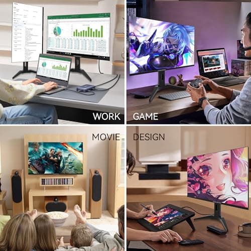 23.8 inch Computer Monitor 1920x1080 Vertical PC Monitor with HDMI VGA AV BNC USB Ports, Multi-Function Stand, VESA, Display Frameless Build-in Speakers for Office Home