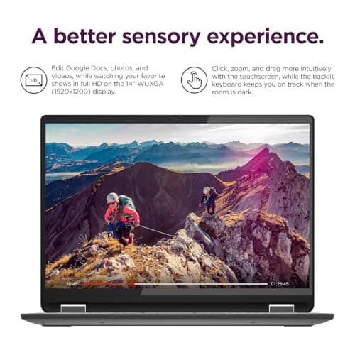 Lenovo IdeaPad Flex 5i Chromebook Plus 14" FHD+ 2-in-1 Touchscreen Laptop (Intel Core i3-1315U, 8GB RAM, 256GB Storage), Backlit, FHD Webcam, Chrome OS, w/Google AI, 2TB of Cloud Storage, Grey