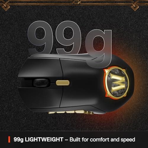 SteelSeries Aerox 9 Wireless: World of Warcraft Edition — Free in-Game Item — MMO Gaming Mouse — 18 Programmable Buttons — Lightweight — Bluetooth/2.4GHz — 18K DPI TrueMove Air Sensor