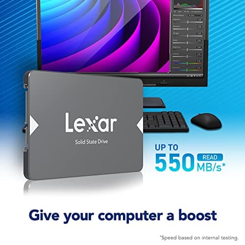 Lexar 128GB NS100 SSD 2.5 Inch SATA III Internal Solid State Drive, Up To 520MB/s Read, Gray (LNS100-128RBNA)