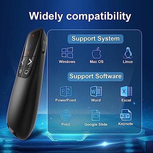 Presentation Clickers for PowerPoint, Clicker for Laptop Presentations Remote, USB Wireless Presenter Remote, Power Point Remote Clicker for Computer/Mac/PPT/Google Slide Advancer