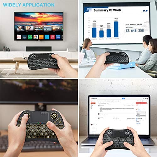 Mini Wireless Keyboard with Touchpad Mouse, 2.4GHz Portable Handheld Keyboard with QWERTY Keypad,RGB Backlit,Rechargeable Battery for Android TV Box/Mac/PC/Nvidia Shield