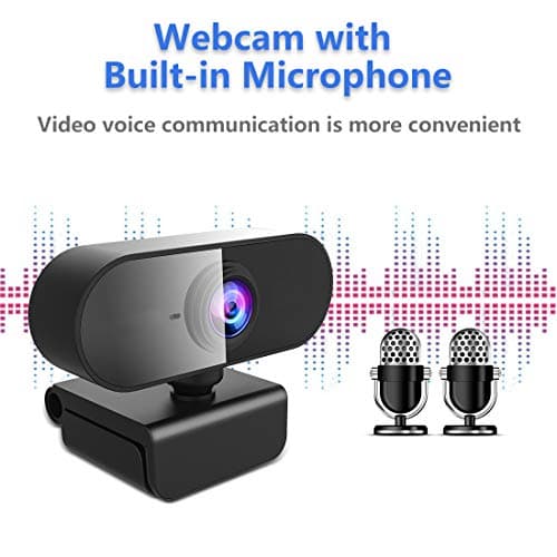 Webcam with Microphone&1080P HD Web Cam,Stand for PC/MAC/Laptop/Desktop, Wide Angle Web Cameras for YouTube,Skype,Zoom,Xbox One,Video Calling,Studying and PS4