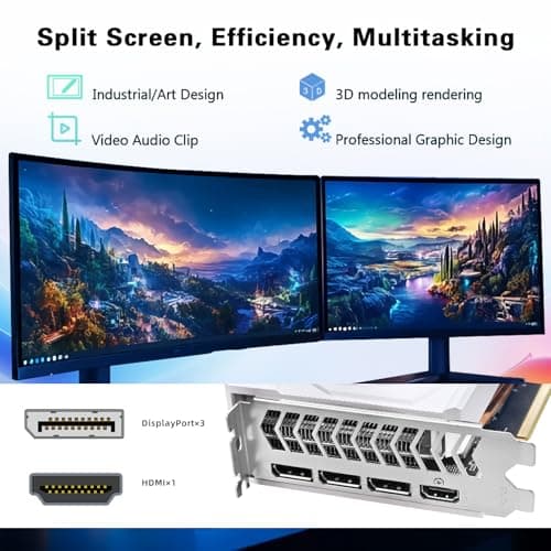 RX 580 Graphics Card 8GB 2048SP GDDR5 256 Bit PC Gaming Video Card 3*DP 1*HDMI PCI Express 3.0 with Freeze Fan Stop for Desktop Computer GPU for Gaming PC