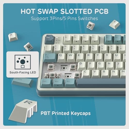 RK ROYAL KLUDGE S98 Mechanical Keyboard w/Smart Display & Knob, Top Mount 96% Wireless Mechanical Keyboard BT/2.4G/USB-C, Hot Swappable, Software Support, Creamy Sounding, 98 Keys