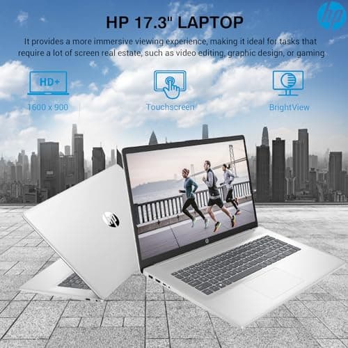 HP 17 Touchscreen Laptop Computer, 17.3" HD+ Touch Screen Business Laptop, Intel Core i7, 32GB RAM, 1TB SSD+512GB Docking Set, Windows 11 Pro Lifetime Office, 10-Key Backlit Keyboard