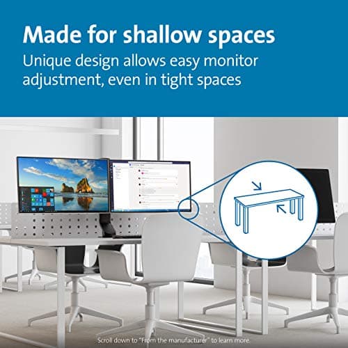 Kensington SmartFit Space Saving Dual Monitor Arm (K55513WW)