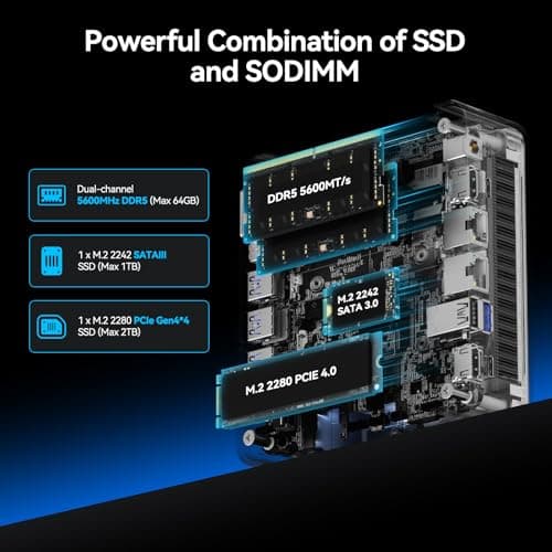 GEEKOM XT1 Mega AI Mini PC,14th Gen Intel Core Ultra U9-185H Processor (16C/22T,up to 5.1 GHz),32GB DDR5 2TB PCIe Gen4 SSD,Mini Desktop Computers Windows 11 Pro,WiFi 7/BT 5.4/Dual 2.5G LAN/USB4.0/8K