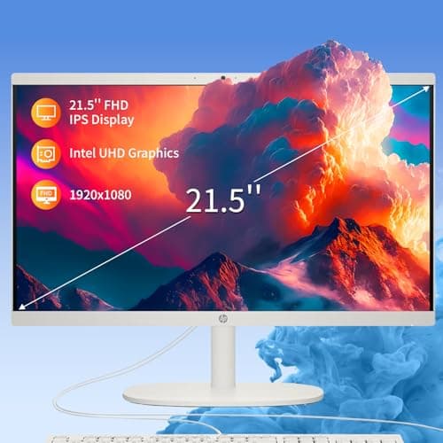 HP All in one Desktop PC with Office Lifetime License, 21.5" FHD Display, 32 GB RAM, 1 TB SSD, Intel Celeron J4025, Webcam, Intel Graphics, Wi-Fi 6, Bluetooth, HDMI, Windows 11 Pro w/RH- Accessories