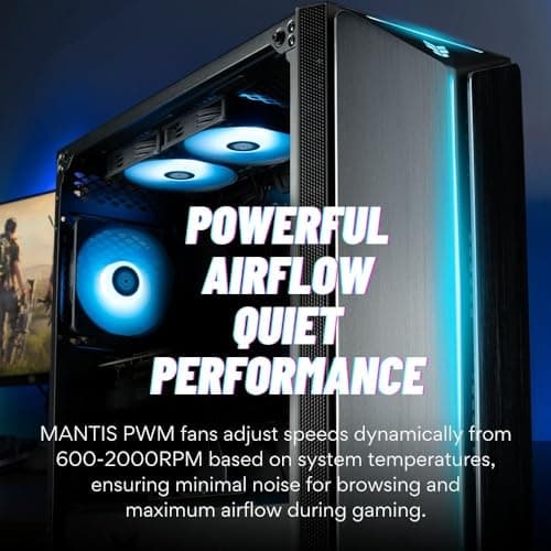 Mantis V2 Gaming Desktop PC (NVD GeForce RTX 5090, Intel 24-Core i9-14900KF Processor, WaterCooled, 64GB DDR5 RAM, 2TB NVMe Gen4 SSD, HDMI, WiFi 6E + BT, Windows 11 Pro) - Best 2024 RGB Gamer Desktop