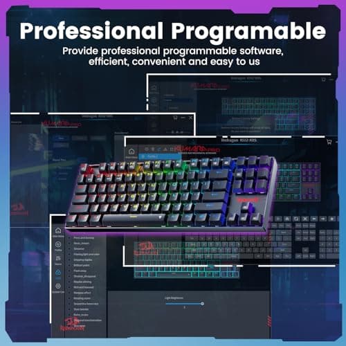 Redragon Wireless Gaming Keyboard, BT/2.4Ghz Tri-Mode Mechanical Keyboard with Aluminum Pannel, Hot-Swap Red Switch, Programmable 87 Keys TKL, LED Rainbow Backlit - K552-KRS