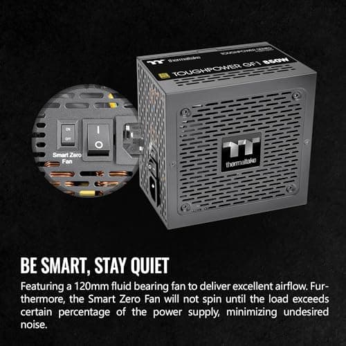 Thermaltake GF1 (2024) Fully Modular ATX 850W Power Supply - 80 Plus Gold - Ultra Quiet - Zero RPM, PS-TPD-0850FNFAGU-P