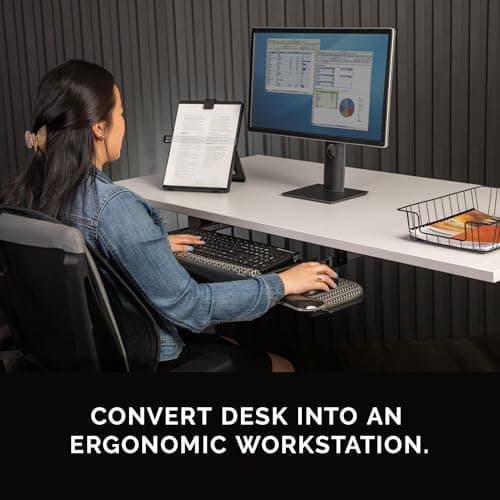 Fellowes Office Suites Underdesk Keyboard Drawer, Black/Silver (9140305)