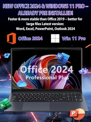 【Office 2024 / Win11 Pro】 17.3-inch Laptop, in tel N150 CPU(Up to 3.6GHz) 16GB RAM 512 GB NVMe SSD,FHD IPS Display, Backlit Keyboard, 6000mAh Battery, HDMI, USB 3.0, Type-C, Wi-Fi (16G+512GB)