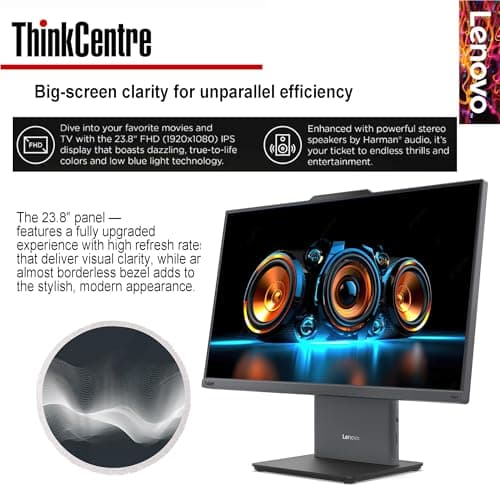 Lenovo ThinkCentre Business All-in-One Computer | 13th Gen Intel 6-Core Processor | 24'' Full HD Display | Wi-Fi 6 | USB-C | HDMI in&Out | KB&Mouse | Windows 11 Pro (64GB RAM | 2TB SSD)
