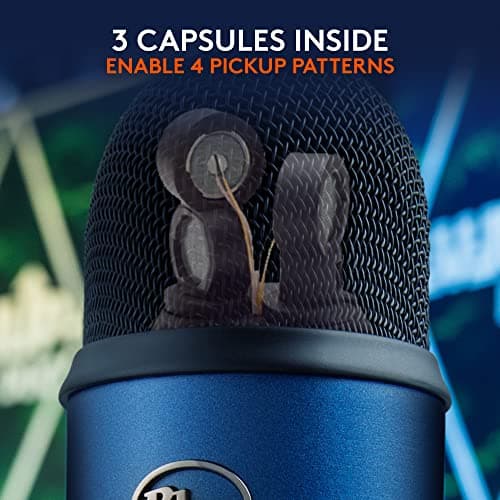 Logitech Creators Blue Yeti USB Microphone for Gaming, Streaming, Podcast, YouTube, Discord, PC, Studio Sound, Plug & Play-Midnight Blue