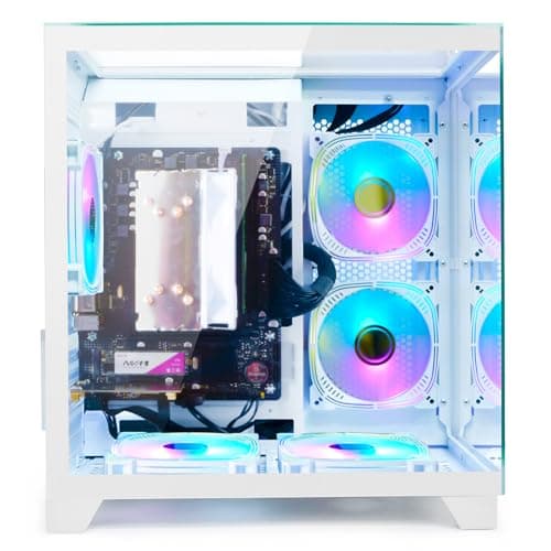 LXZ Desktop PC Computer Ryzen 5-5600GT 8 core 3.6GHz, 16G DDR4 RAM, 512G NVME SSD, Tower Computer with 400W Power Supply for Working, Home and Office (White)