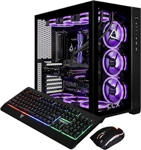 CLX Set Gaming Desktop - Liquid Cooled Intel Core i9 13900KF 3GHz 24-Core Processor, 64GB DDR5 Memory, GeForce RTX 4070 12GB GDDR6X Graphics, 2TB SSD, 6TB HDD, WiFi, Windows 11 Home 64-bit