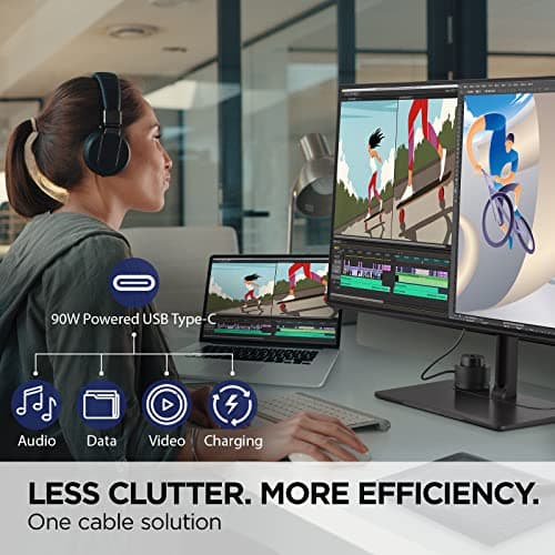 ViewSonic VP2786-4K 27 Inch Premium IPS 4K USB C Monitor with Integrated Color Wheel, 100% Adobe RGB, 98% DCI-P3, Pantone Validated, 90W Charging, HDMI, DisplayPort for Professional Home and Office