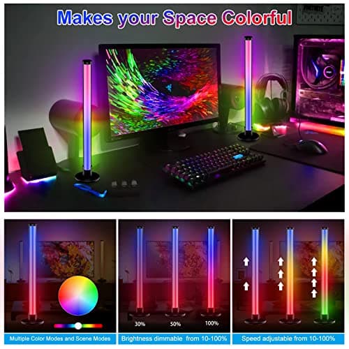 Smart LED Light Bars, RGB IC Light Bar for Room, 16 Million Colors & 213 Preset Modes, Music Sync Gaming Lights, App Control & Remote Control Ambient Lighting for TV Backlight, Game Room Lights Decor