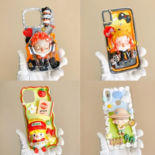 ASTRYAS Decoden Fake Cream Glue, 9 PCS Simulation Whipped Cream Clay Glue DIY Phone Case Kit Silicone Cream Adhesive Set with Plastic Decorating Mouth for Phone Handmade Craft,Crystal