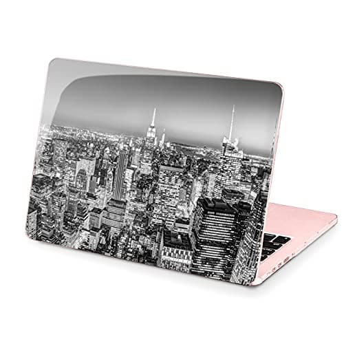 Hard Case Compatible for MacBook Pro 16 14 M3 M2 2023 M1 Pro 13 2022 Air 13 2021 Retina 2020 Mac 11 12 Monochrome New York Cover America Protective Design Skyline Laptop City Nightlife Print