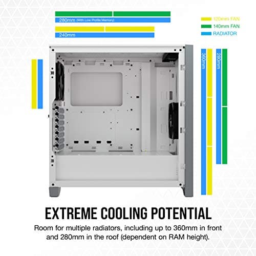 Corsair 4000D Airflow Tempered Glass Mid-Tower ATX PC Case - White