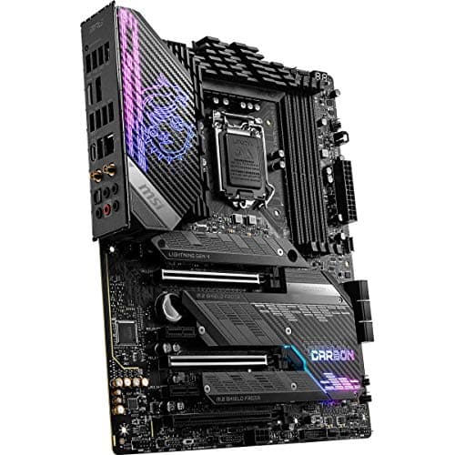 MSI MPG Z590 Gaming Carbon WiFi Gaming Motherboard (ATX, 11th/10th Gen Intel Core, LGA 1200 Socket, DDR4, PCIe 4, CFX, M.2 Slots, USB 3.2 Gen 2, Wi-Fi 6E, DP/HDMI, Mystic Light RGB)