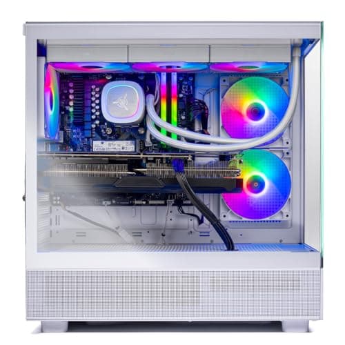 Skytech Azure Gaming PC Desktop, Ryzen 7 9700X 3.8 GHz (5.5GHz Turbo), NVIDIA RTX 5060 8GB, 1TB NVMe SSD, 32GB DDR5 RAM 6000 RGB, 850W Gold ATX 3 PSU, 360mm ARGB AIO, Wi-Fi, Win 11