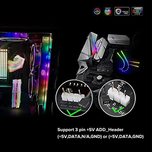 BTF-LIGHTING WS2812B IC PC Light Strip 4PCs 19in Individually Addressable for 5V 3Pin LED Headers for Asus Aura,Gigabyte RGB Fusion, MSI Mystic Light