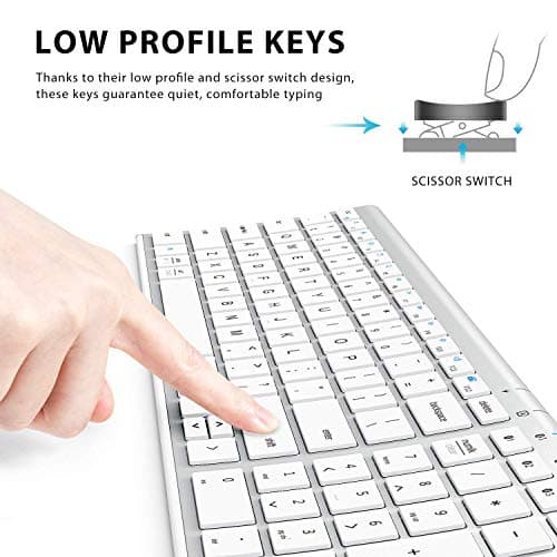 iClever BK10 Bluetooth Keyboard, Universal Bluetooth 5.1 Wireless Keyboard with Number Pad, Ergonomic Design, Multi-Device Compatibility, Stable Connection for Mac, iPad, iPhone, Android, Windows