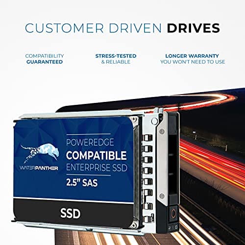 Water Panther 7.68TB SAS 12Gbps 2.5-inch x 15mm Enterprise SSD in 14G/15G/16G Tray Compatible with Dell PowerEdge Servers 0N85XX 0X8F87 R340 R640 R450 R650 C6600 NX440 T440 (Renewed)