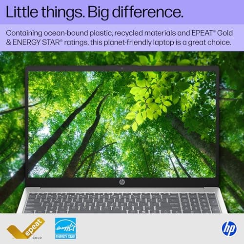 HP 15.6 inch Laptop, HD Touchscreen Display, AMD Ryzen 5 7520U, 8 GB RAM, 512 GB SSD, AMD Radeon Graphics, Windows 11 Home, Natural Silver, 15-fc0499nr