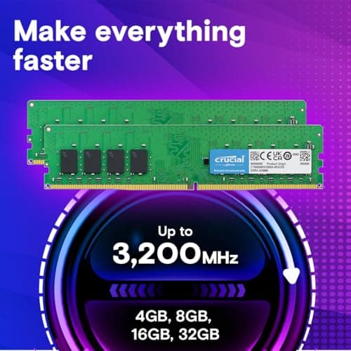 Crucial 16GB DDR4 RAM Kit (2x8GB), 2400MHz (PC4-19200) CL17 UDIMM 288-Pin Unbuffered Desktop Memory, Compatible with 13th Gen Intel Core and AMD Ryzen 7000 - CT2K8G4DFS824A
