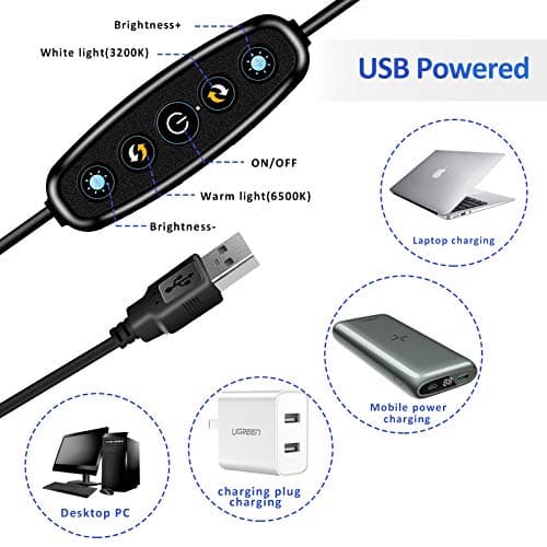 Video Conference Lighting Kit, Ring Light for Monitor Clip On,for Remote Working, Distance Learning,Zoom Call, Self Broadcasting and Live Streaming, Computer Laptop Video Conferencing