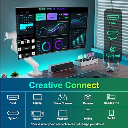 SANSUI Curved Monitor 27 inch 100Hz USB Type-C Computer Monitor with Speakers Built in丨FHD 1080p丨HDR丨110% sRGB丨1500R丨VESA Compatible,for Tablet,Desktop,Laptop and PC Work Gaming (ES-27C1)