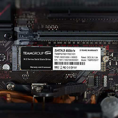 TEAMGROUP MS30 512GB with SLC Cache 3D NAND TLC M.2 2280 SATA III 6Gb/s Internal Solid State Drive SSD (Read/Write Speed up to 530/430 MB/s) Compatible with Laptop & PC Desktop TM8PS7512G0C101