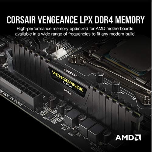 CORSAIR VENGEANCE LPX DDR4 RAM 64GB (2x32GB) 3600MHz CL18-22-22-42 1.35V Intel AMD Desktop Computer Memory - Black (CMK64GX4M2D3600C18)