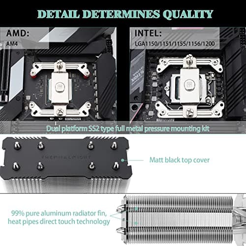 Thermalright Assassin X120 Refined SE CPU Air Cooler, 4 Heat Pipes, TL-C12C PWM Fan, Aluminium Heatsink Cover, AGHP Technology, for AMD AM4/AM5/Intel LGA 1150/1151/1155/1200/1700/1851(AX120 R SE)