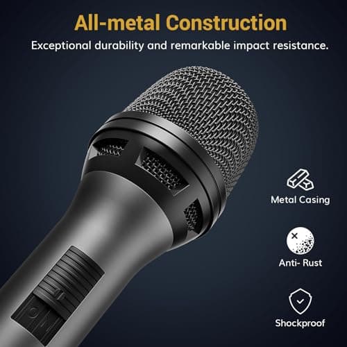 TONOR Professional Vocal Microphone for Singing, Dynamic Handheld Wired Karaoke Mic, Cardioid Studio Microfono with 4.5M XLR to 1/4" Cable, for Speakers/Mixer Machine/Amp/Speech/Karaoke and Outdoors